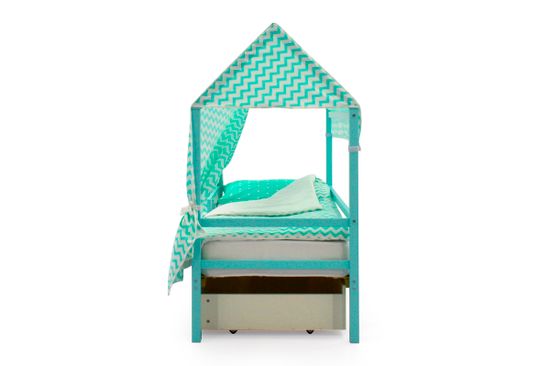 Крыша текстильная для кровати-домика Svogen "зигзаги мятные"