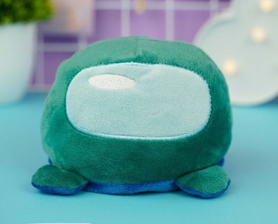 Мягкая игрушка-перевертыш "Among Us" синий-бирюзовый, 15 см