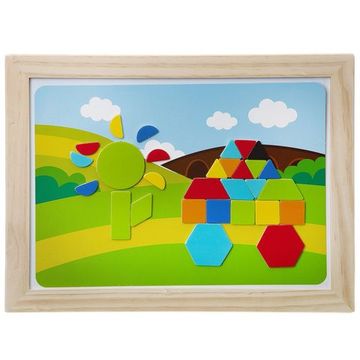 Деревянная магнитная мозаика ГЕОМЕТРИЧЕСКИЕ ФИГУРЫ, Bondibon