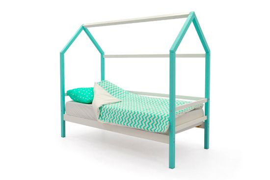 Кровать-домик «Svogen мятно-белый»