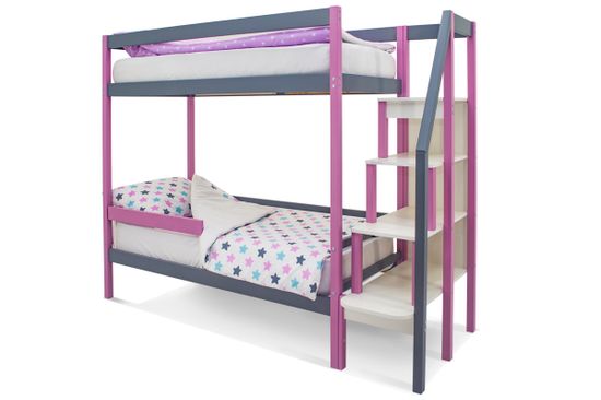 Двухъярусная кровать «Svogen» лаванда-графит