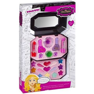 Набор детской декоривной косметики Bondibon Eva Moda, косметичка, 2х-уровневая