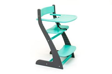 Детский растущий регулируемый стул "Усура графит-мятный"