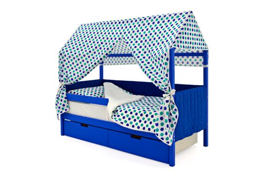 Кровать-домик мягкий «Svogen синий»