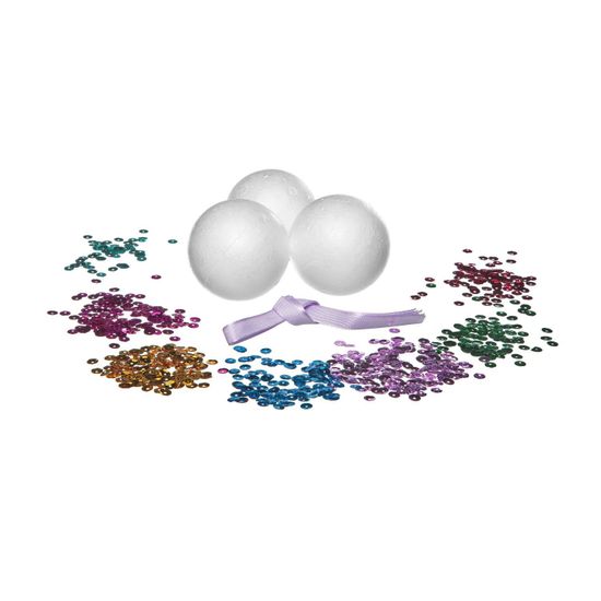 Набор для творчества Bondibon"Ёлочные украшения с пайетками" (3 шарика)