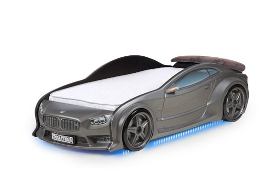 Кровать-машинка объемная EVO "БМВ" графит