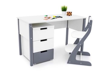 Стол письменный Svogen графит-белый