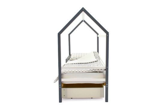 Кровать-домик «Svogen графит-белый»