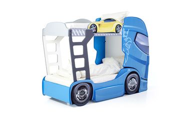 Двухъярусная кровать машина "Скания+2" синий