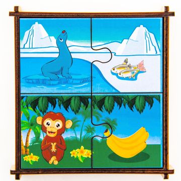 Пазлы «Кто что ест»