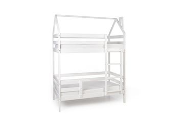 Двухъярусная кровать-домик Scandi Barn с бортиком (лестница справа)