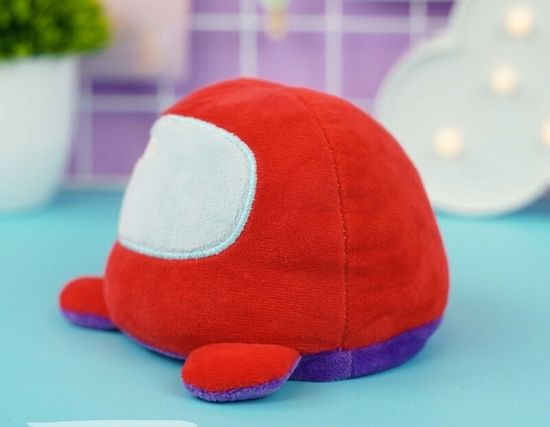 Мягкая игрушка-перевертыш "Among Us" фиолетовый-красный, 15 см