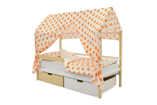 Кровать-домик «Svogen бежево-белый»