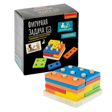 Настольная игра головоломка «ФИГУРНАЯ ЗАДАЧА» Развивающие игры из дерева Bondibon
