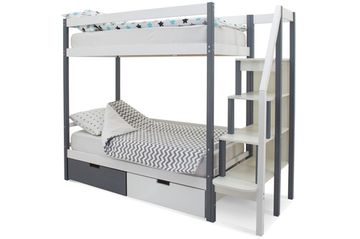 Двухъярусная кровать «Svogen» графит-белый