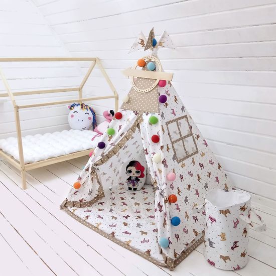 Палатка ВигВам для детей "Веселые Лошадки"