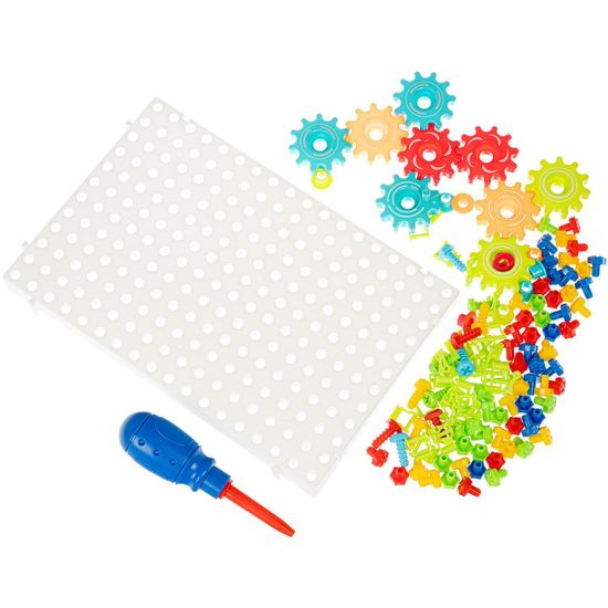 Мозаика для малышей с шестеренками и отверткой, 133 детали Bondibon