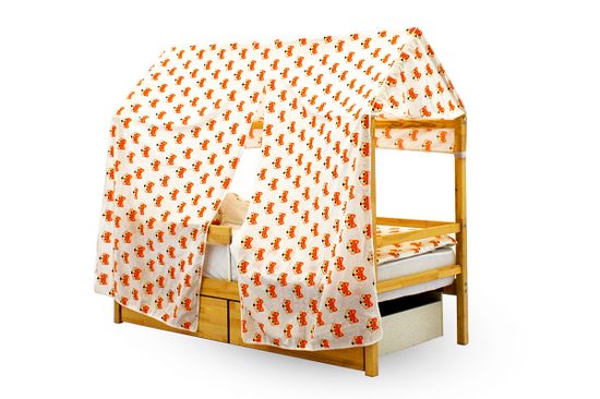 Крыша текстильная для кровати-домика Svogen "лисички"