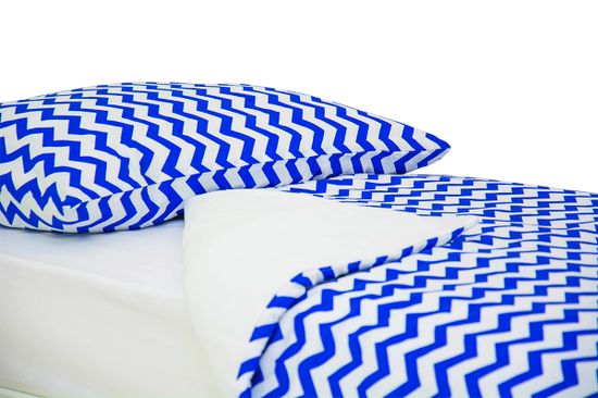 Постельное белье "Зигзаги синие"