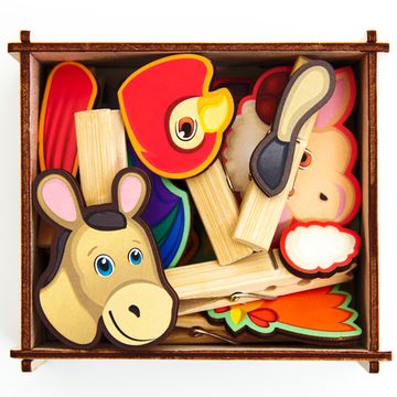 Игра с прищепками «Собери домашнее животное»