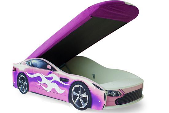 Кровать-машина «Бондмобиль розовый»