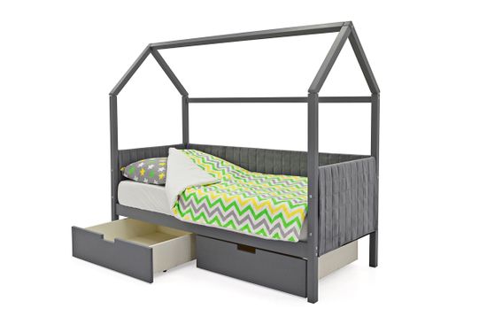 Кровать-домик мягкий «Svogen графит»