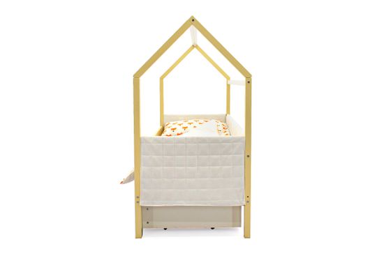 Кровать-домик мягкий «Svogen бежево-белый»