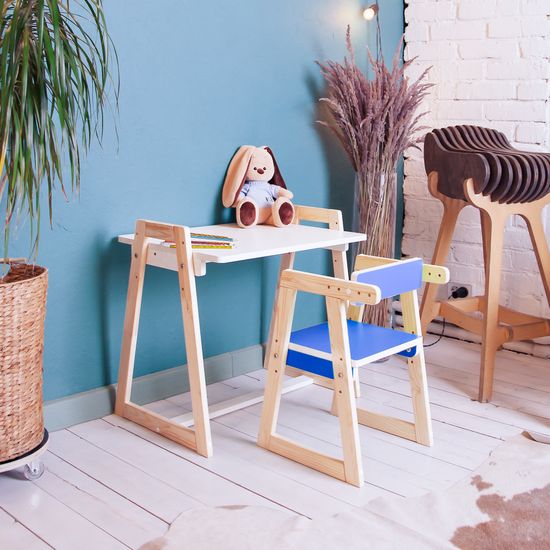Детская растущая парта и стул Я САМ "Краски" (Синий)