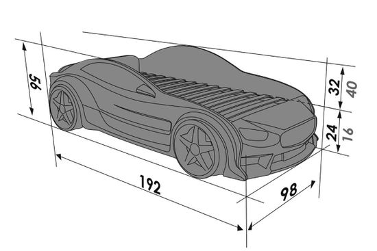 Кровать-машинка объемная EVO "Мерседес" розовый