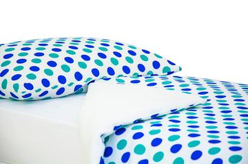 Постельное белье "Круги мятный, синий"