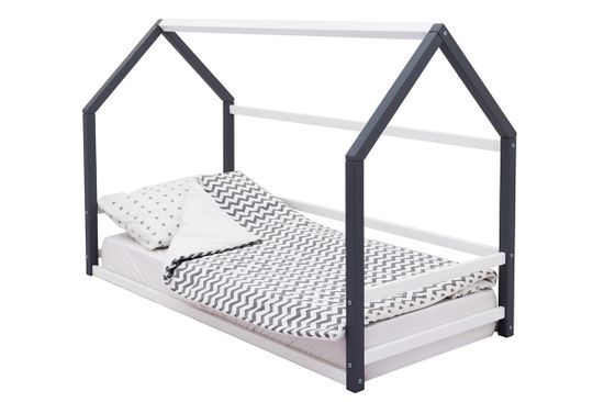 Кровать-домик Монтессори «Svogen» графит-белый