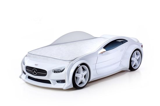 Кровать-машинка объемная EVO "Мерседес" белый