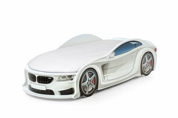 Кровать-машина UNO "БМВ-М" белая