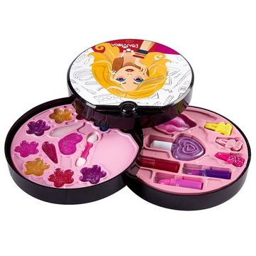 Набор детской декоративной косметики Bondibon Eva Moda, косметичка-диск, 3х-уровневая