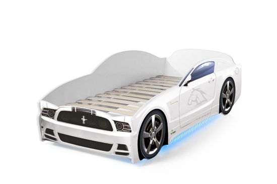 Кровать-машина "Мустанг" белый