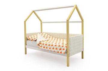 Кровать-домик мягкий «Svogen бежево-белый»