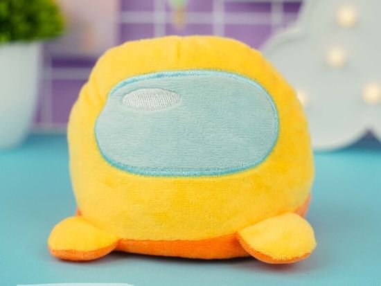 Мягкая игрушка-перевертыш "Among Us" желтый-оранжевый, 15 см