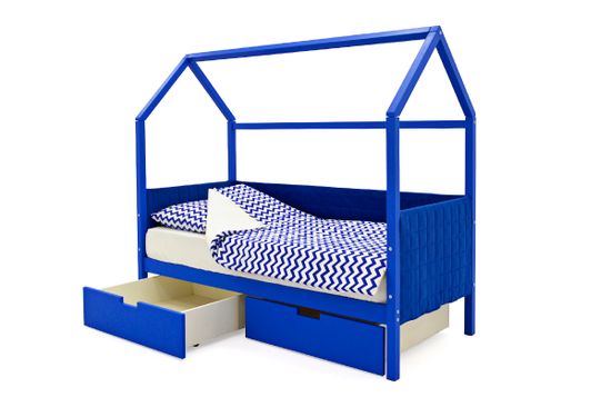 Кровать-домик мягкий «Svogen синий»