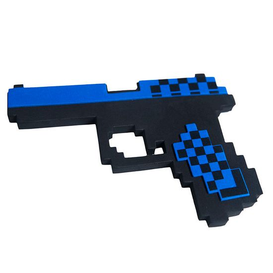 Пистолет Глок 17 8Бит Синий пиксельный 22см