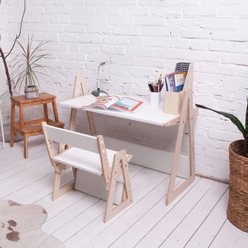 Детская растущая парта и стул Я САМ "Кантри" (Белый)