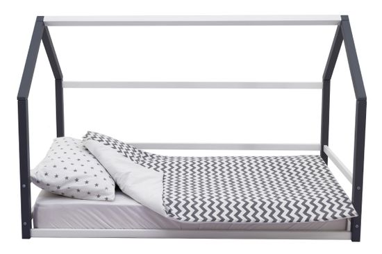 Кровать-домик Монтессори «Svogen» графит-белый