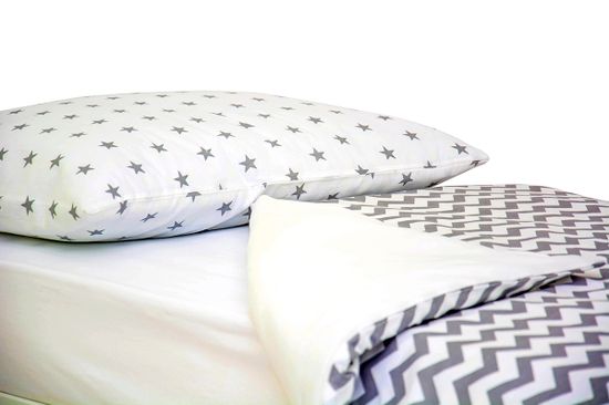 Постельное белье "Звезды графит - зигзаги графит"