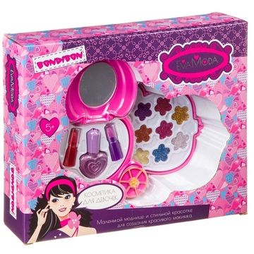 Набор детской декоративная косметики Bondibon Eva Moda, косметичка-карета 2-уровневая