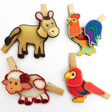 Игра с прищепками «Собери домашнее животное»