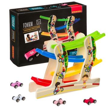 Развивающая игра из дерева «ГОНКИ» Bondibon