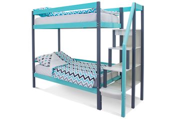 Двухъярусная кровать «Svogen» графит-мятный